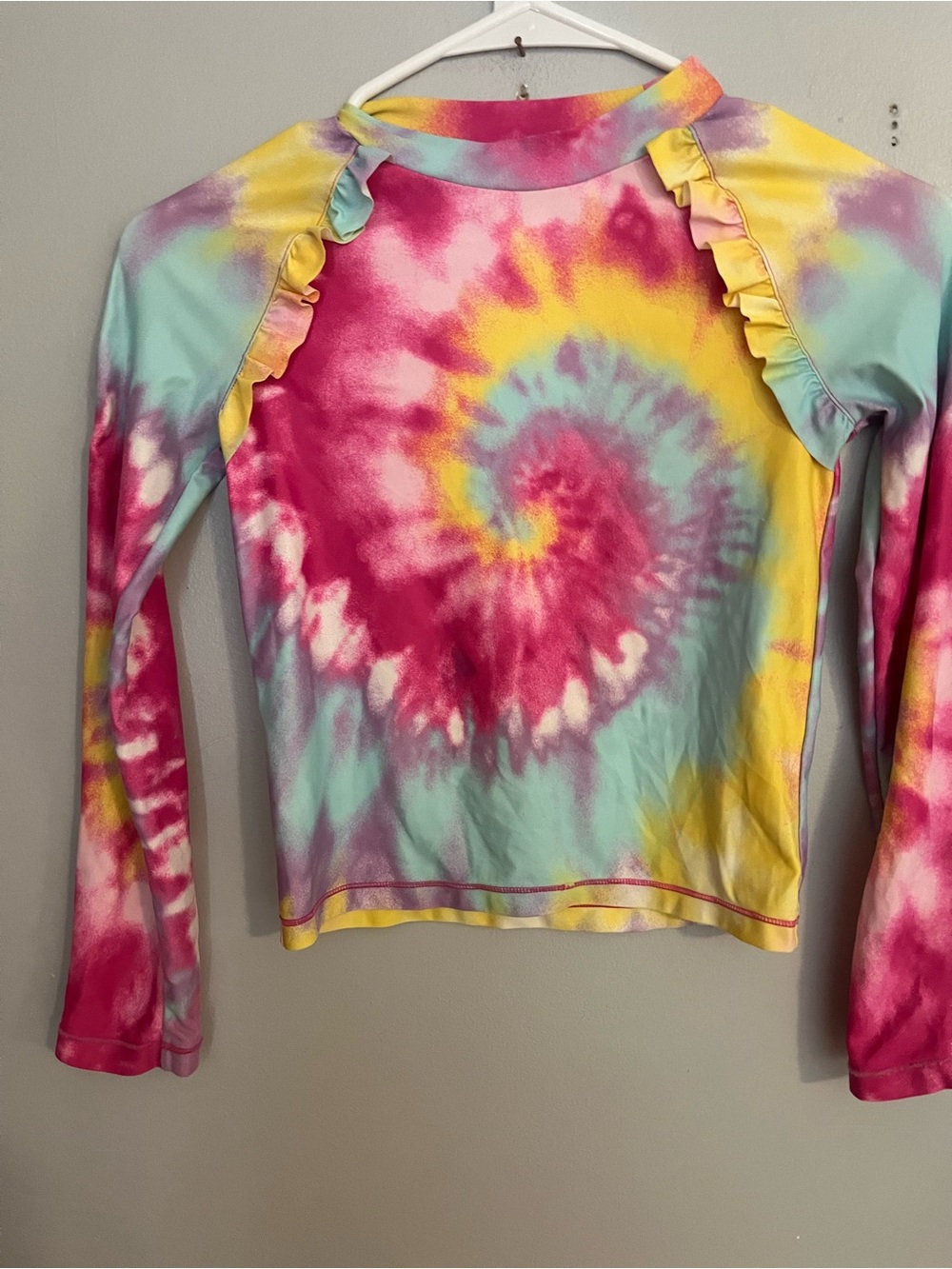 Tucker + Tate Girls' Tie-Dye Long Sleeve Rashguard in Pink,‎ Yellow, Blue